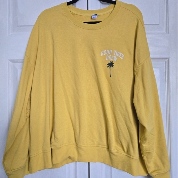 Old Navy Cropped Plus Size Good Vibes Crewneck - Size 3x - Picture 1 of 7